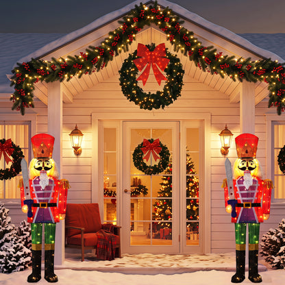 Warm White Glowing Soldier Nutcracker with 100 Lights