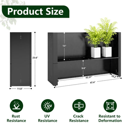 Metal Tall Rectangular Planter