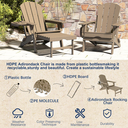 All-Weather Adjustable Adirondack Chair with Ottoman