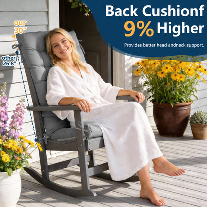 Waterproof Adirondack Chair Cushions with Ties & Non-Slip Bottom