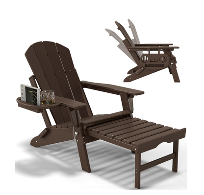 All-Weather Adjustable Adirondack Chair with Ottoman