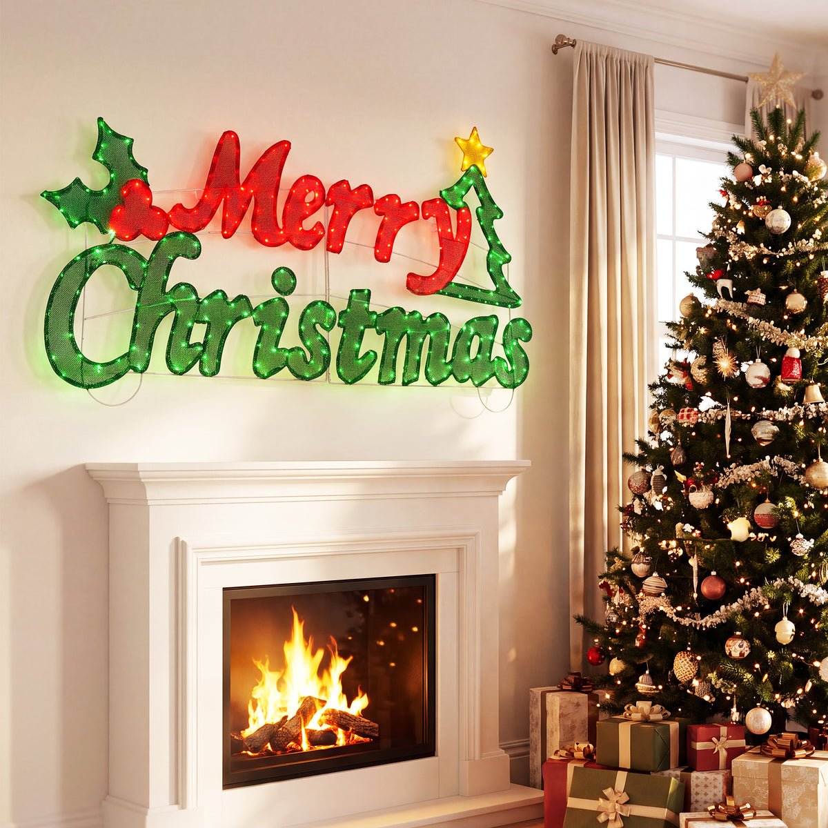 72 Inch Merry Christmas Light Sign