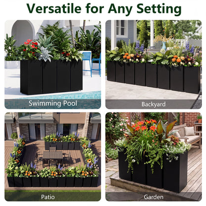 Metal Tall Rectangular Planter