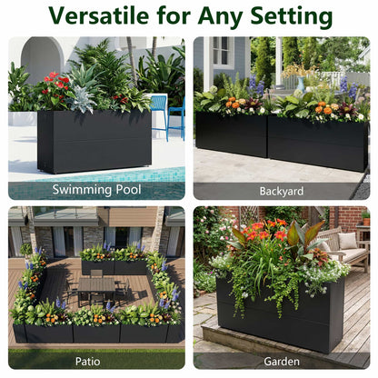 Metal Tall Rectangular Planter
