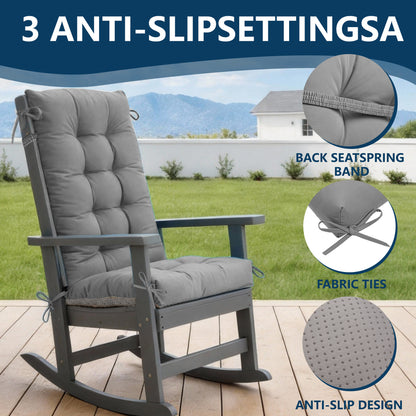 Waterproof Adirondack Chair Cushions with Ties & Non-Slip Bottom