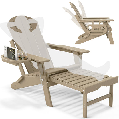 All-Weather Adjustable Adirondack Chair with Ottoman