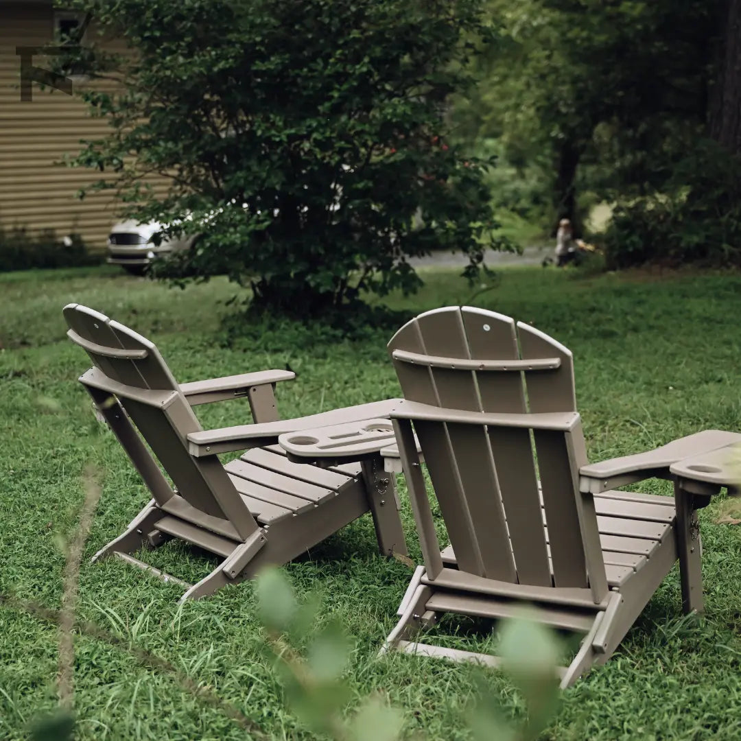 All-Weather Adjustable Adirondack Chair with Ottoman Foowin