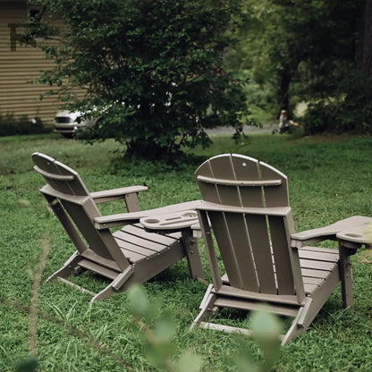 All-Weather Adjustable Adirondack Chair with Ottoman Foowin