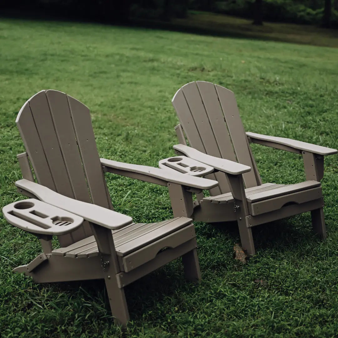 All-Weather Adjustable Adirondack Chair with Ottoman Foowin