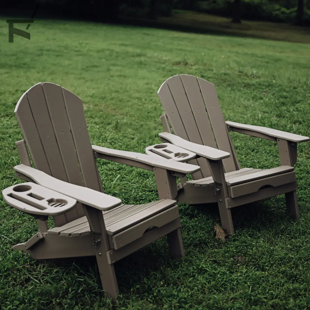 All-Weather Adjustable Adirondack Chair with Ottoman Foowin