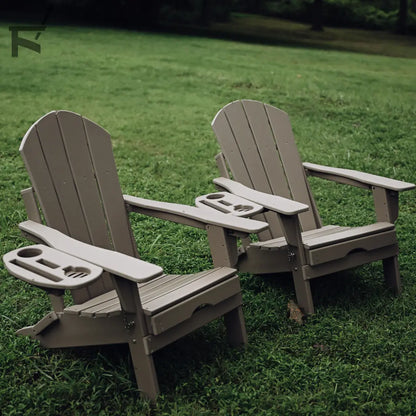 All-Weather Adjustable Adirondack Chair with Ottoman Foowin
