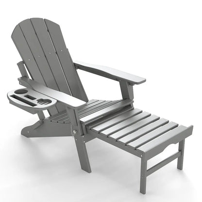All-Weather Adjustable Adirondack Chair with Ottoman Foowin