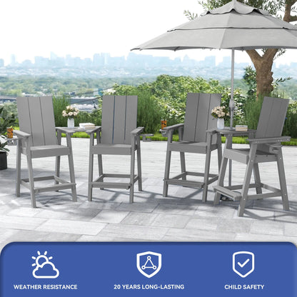 All-Weather Tall Adirondack Counter Chair – Premium Black Adirondack Chairs for Outdoor Comfort Foowin