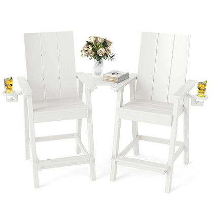 All-Weather Tall Adirondack Counter Chair – Premium Black Adirondack Chairs for Outdoor Comfort Foowin