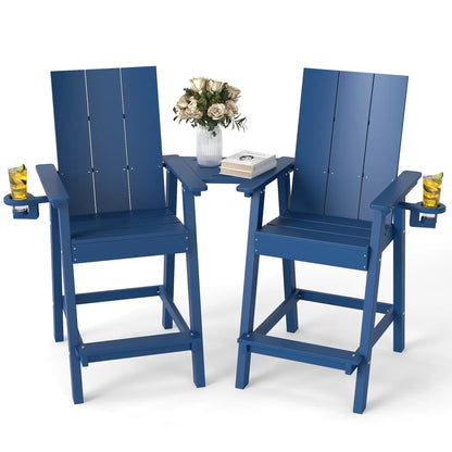 All-Weather Tall Adirondack Counter Chair – Premium Black Adirondack Chairs for Outdoor Comfort Foowin