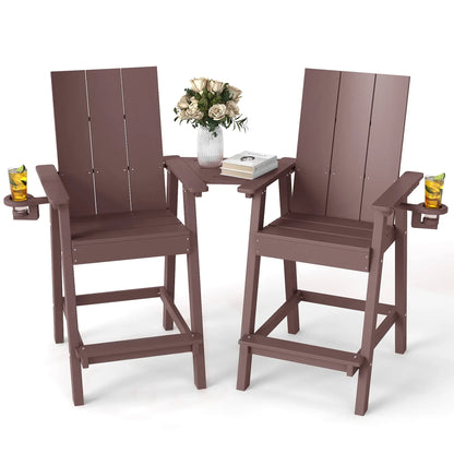 All-Weather Tall Adirondack Counter Chair – Premium Black Adirondack Chairs for Outdoor Comfort Foowin