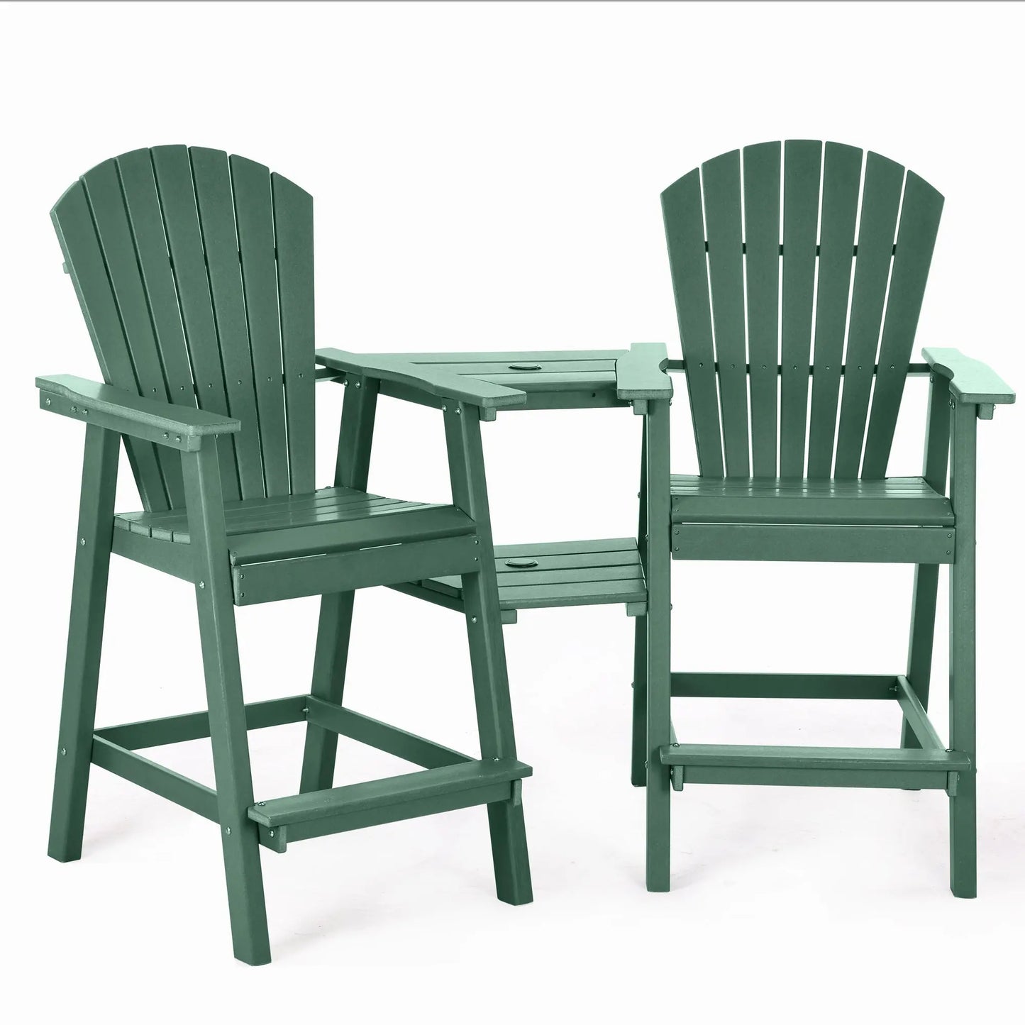 Backyard HDPE Tall Adirondack Chairs Set Foowin