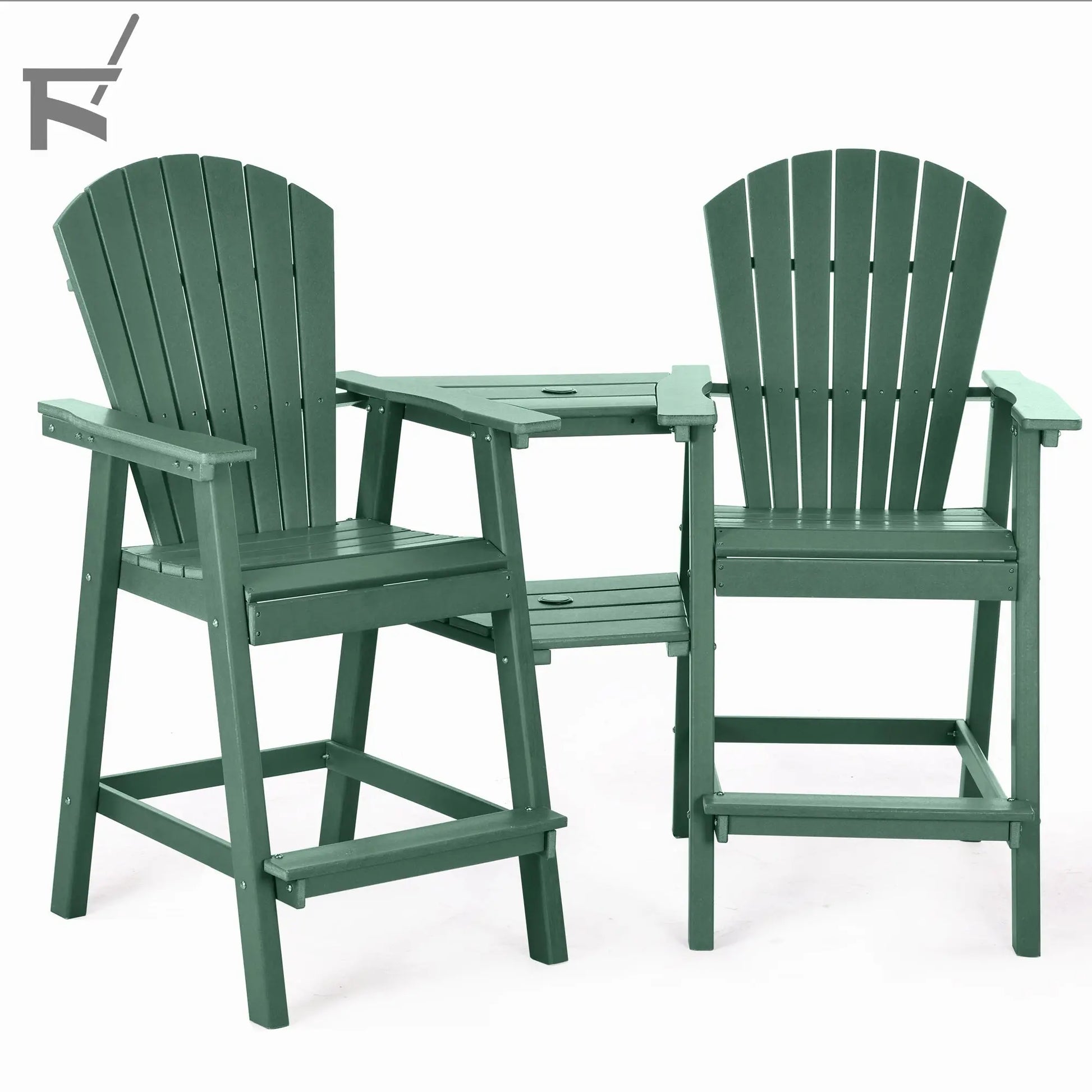 Backyard HDPE Tall Adirondack Chairs Set Foowin