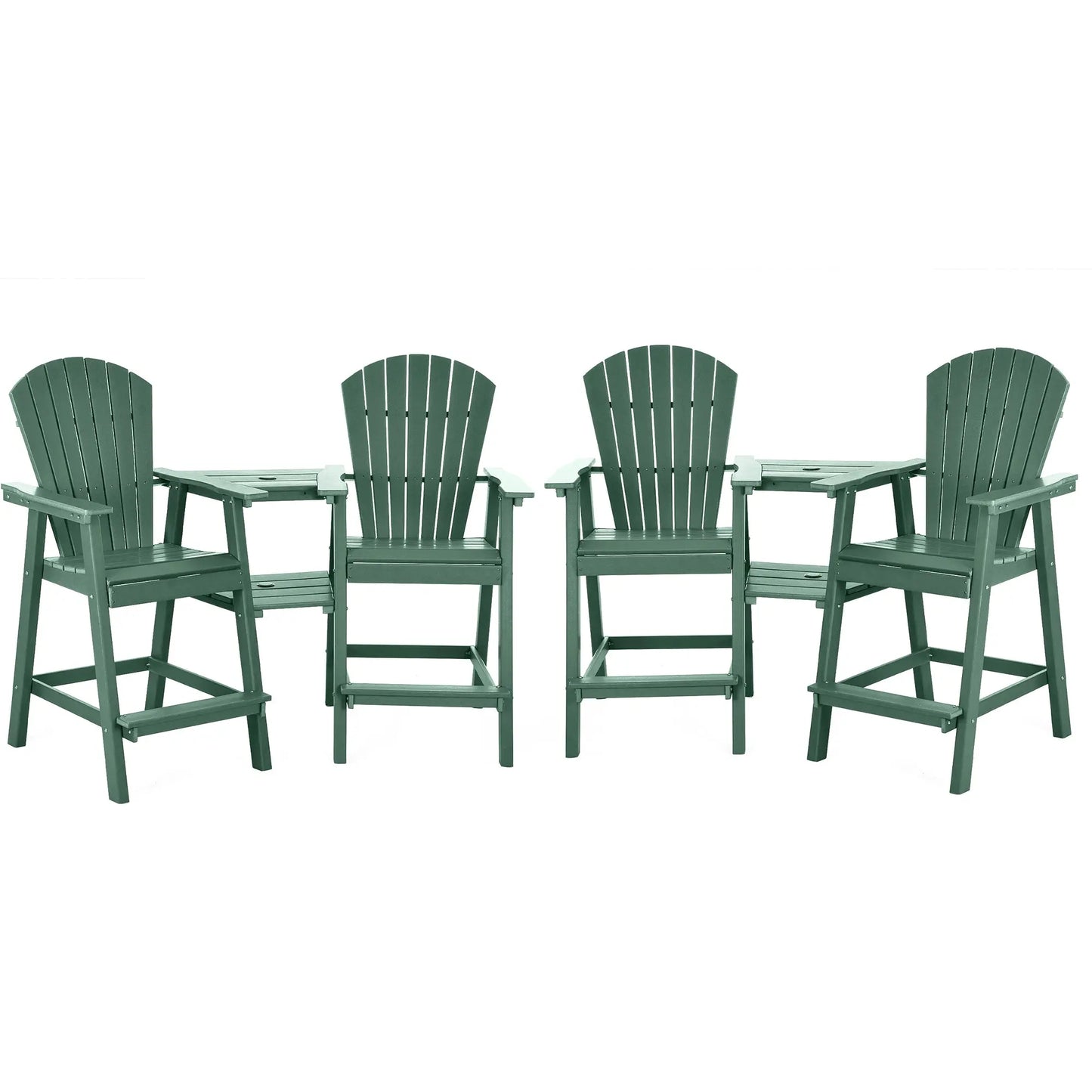 Backyard HDPE Tall Adirondack Chairs Set Foowin