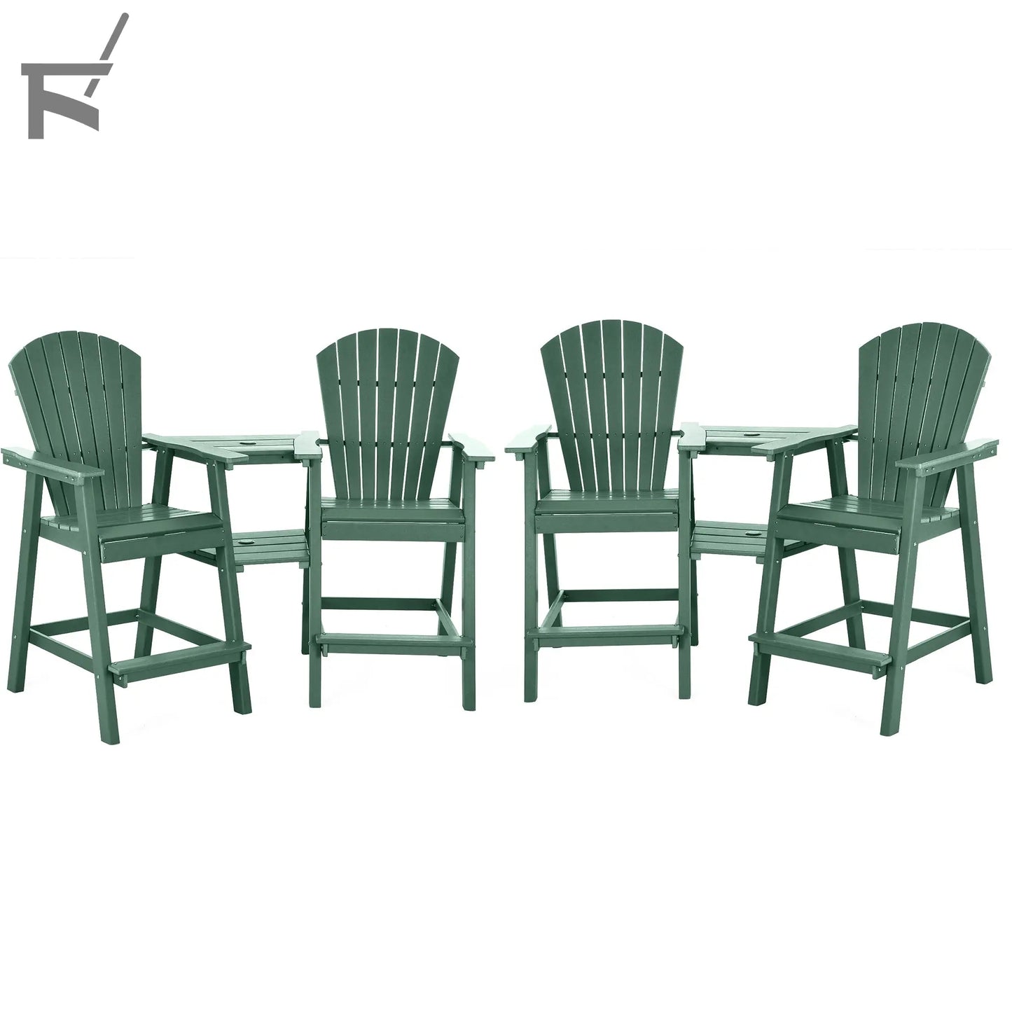 Backyard HDPE Tall Adirondack Chairs Set Foowin