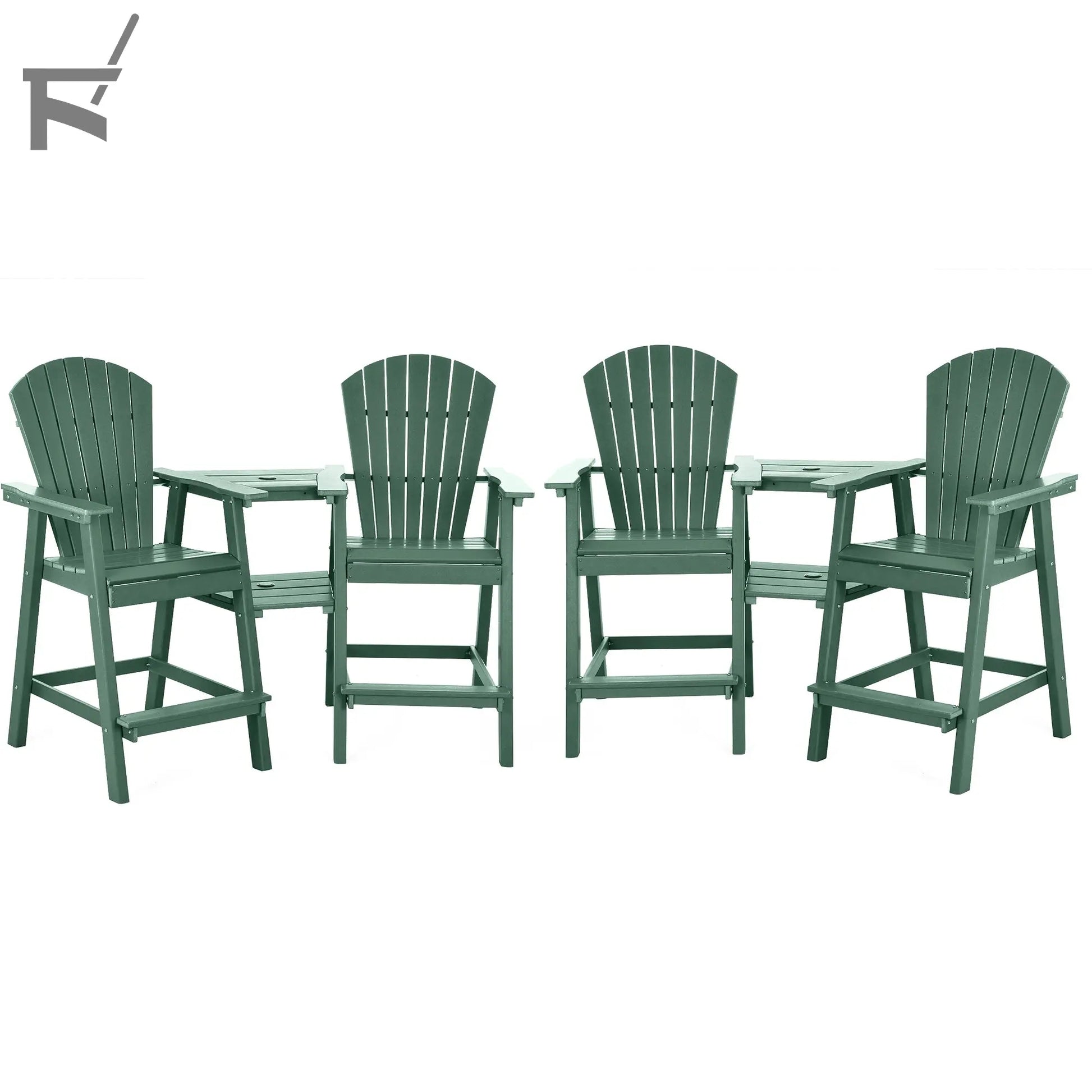 Backyard HDPE Tall Adirondack Chairs Set Foowin