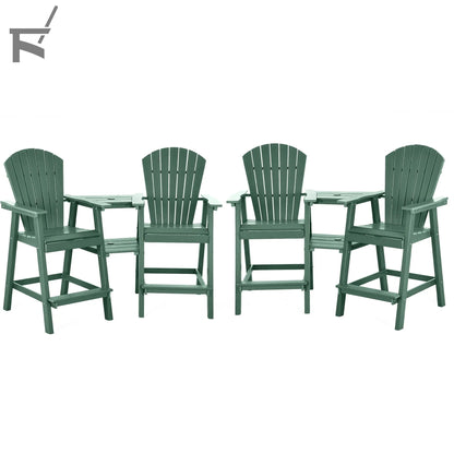 Backyard HDPE Tall Adirondack Chairs Set Foowin