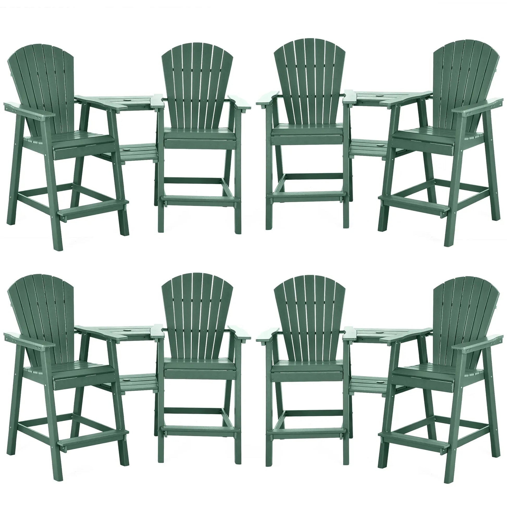 Backyard HDPE Tall Adirondack Chairs Set Foowin