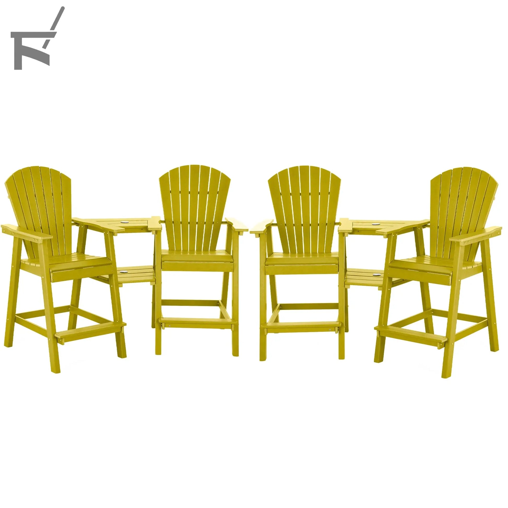 Backyard HDPE Tall Adirondack Chairs Set Foowin