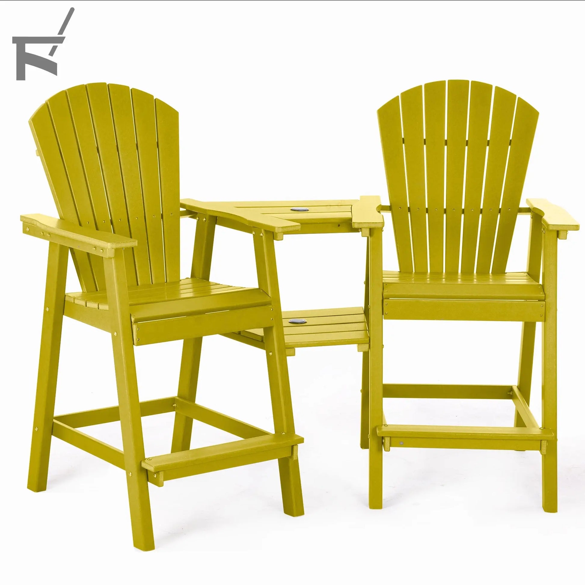 Backyard HDPE Tall Adirondack Chairs Set Foowin