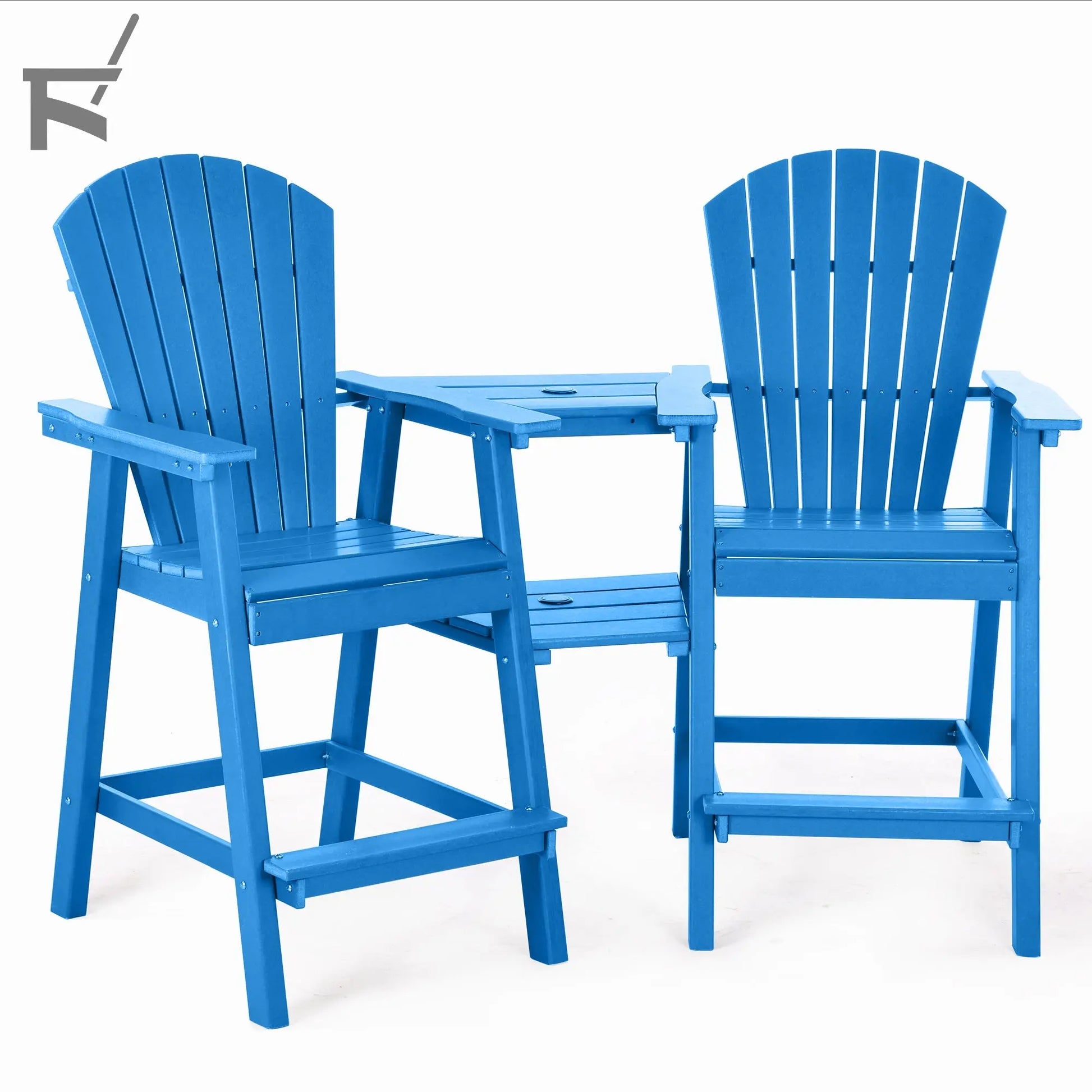 Backyard HDPE Tall Adirondack Chairs Set Foowin