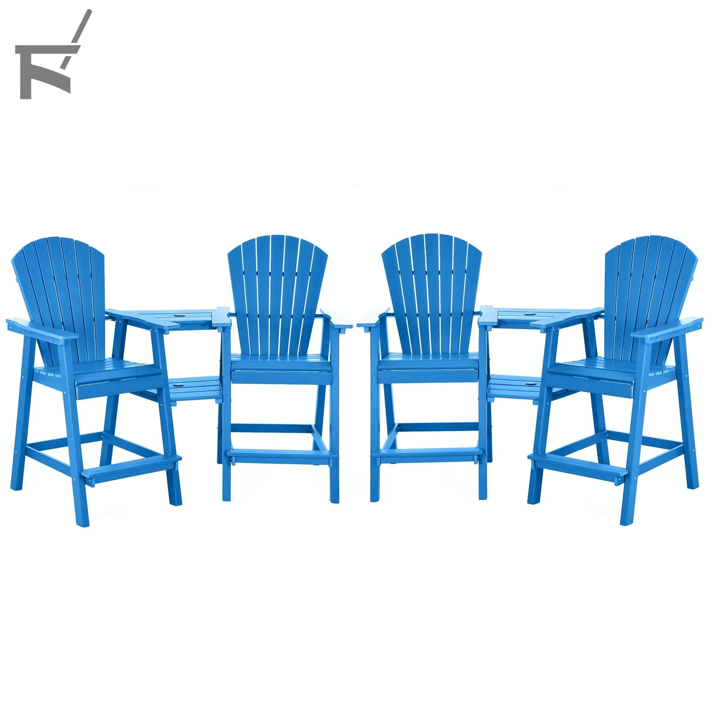 Backyard HDPE Tall Adirondack Chairs Set Foowin