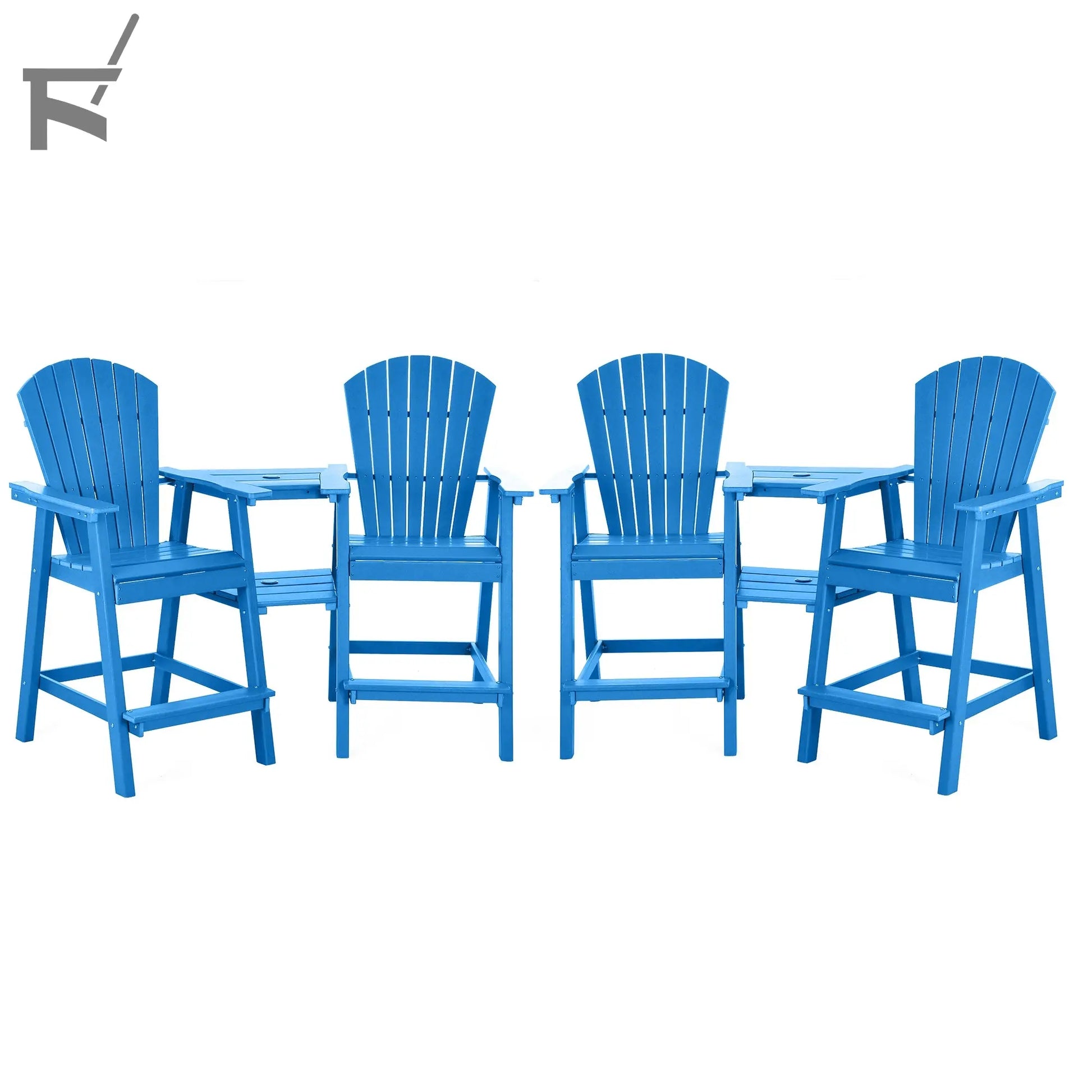 Backyard HDPE Tall Adirondack Chairs Set Foowin