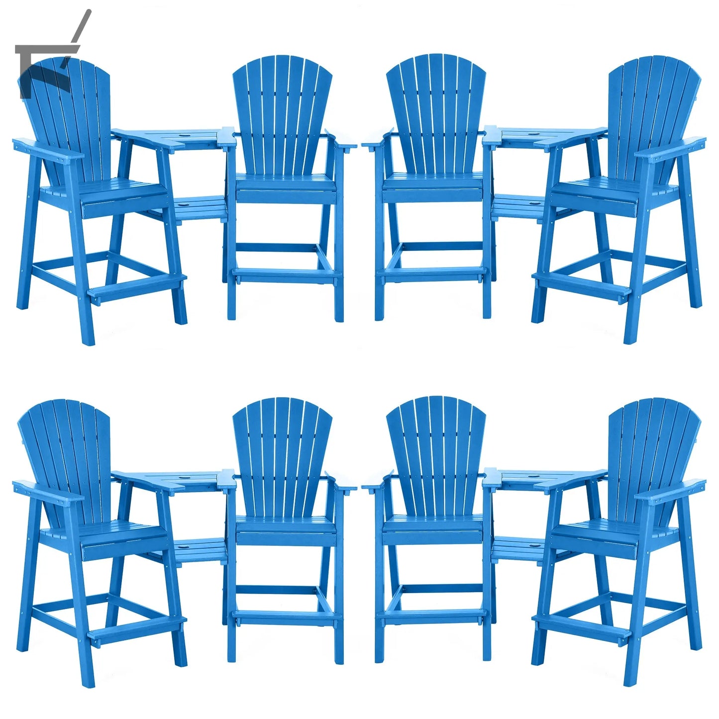 Backyard HDPE Tall Adirondack Chairs Set Foowin