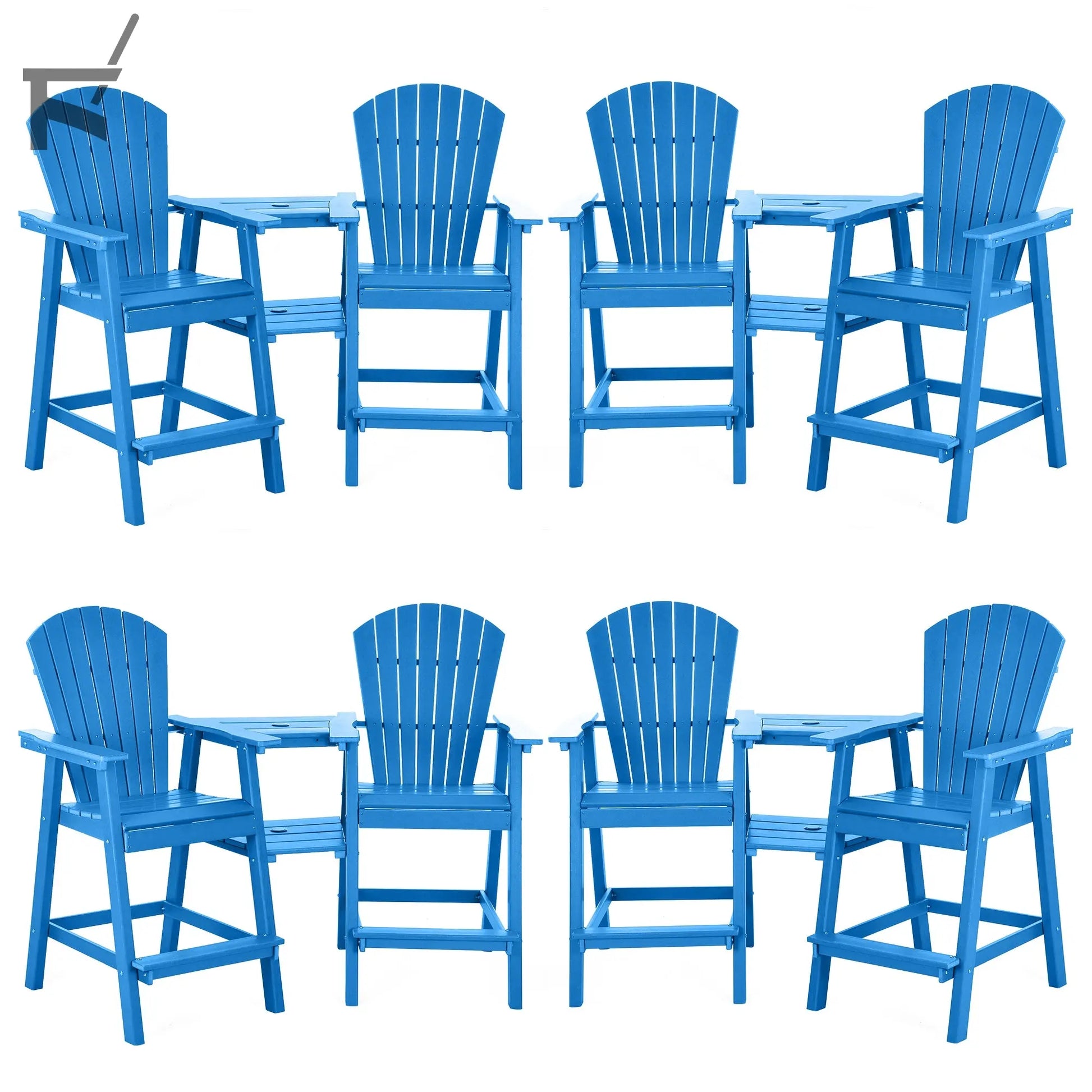 Backyard HDPE Tall Adirondack Chairs Set Foowin