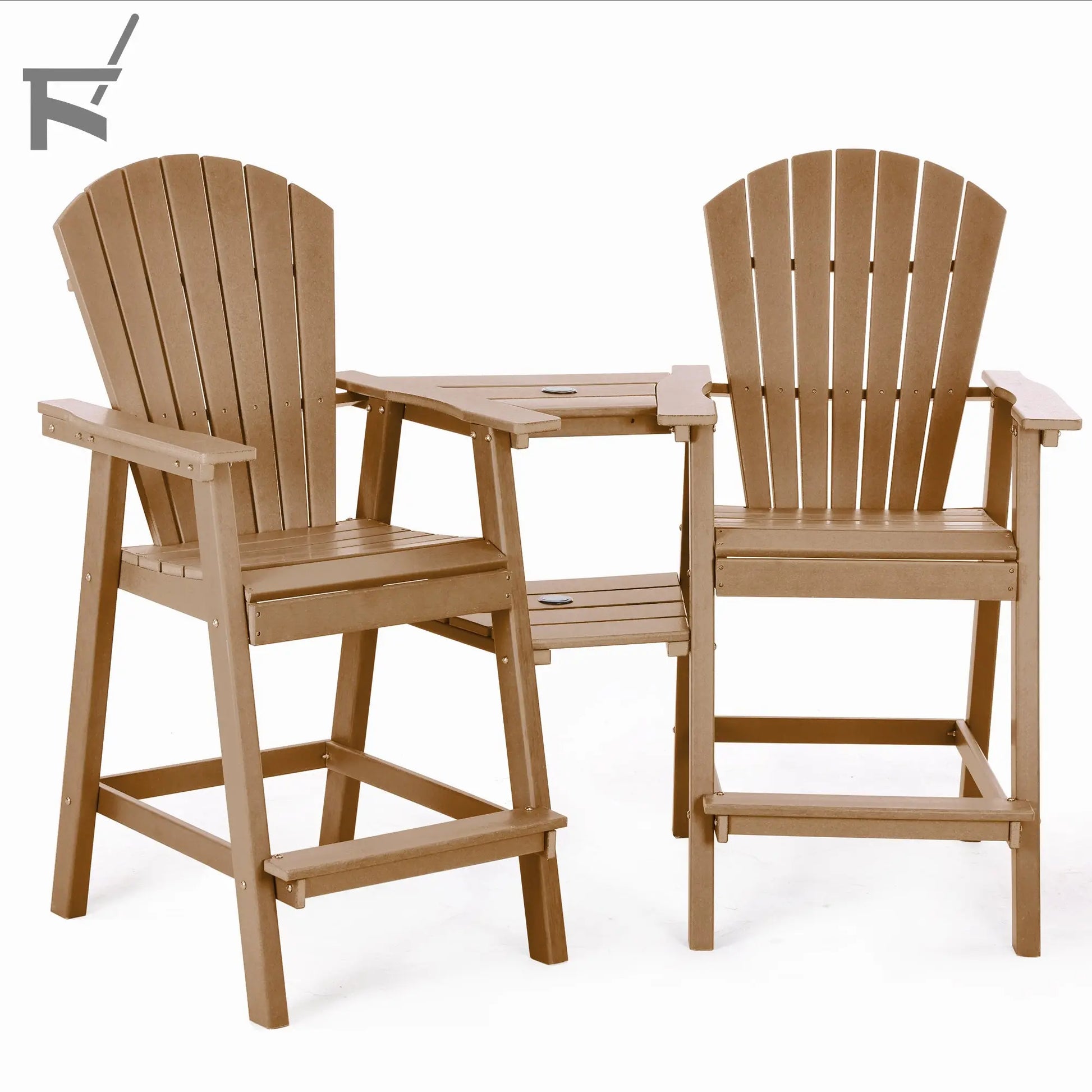 Backyard HDPE Tall Adirondack Chairs Set Foowin