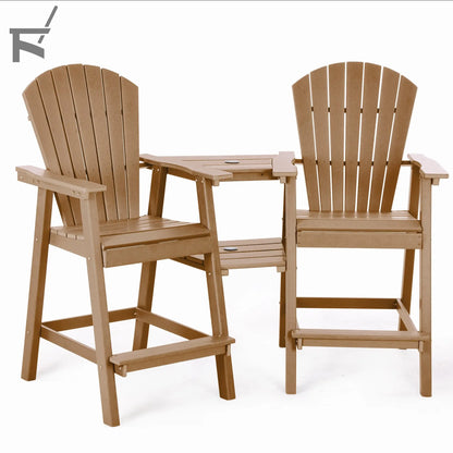 Backyard HDPE Tall Adirondack Chairs Set Foowin