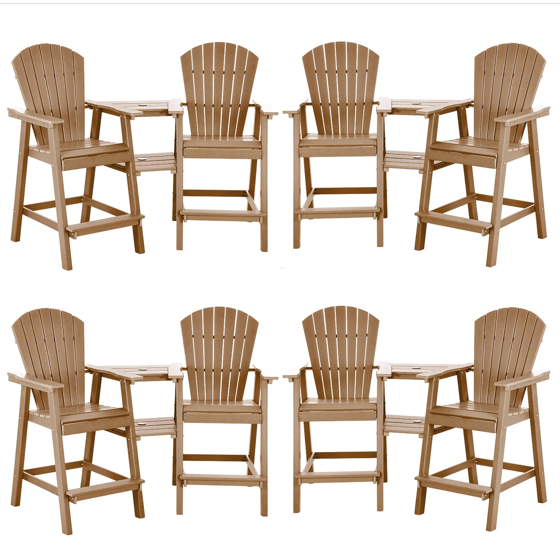 Backyard HDPE Tall Adirondack Chairs Set Foowin