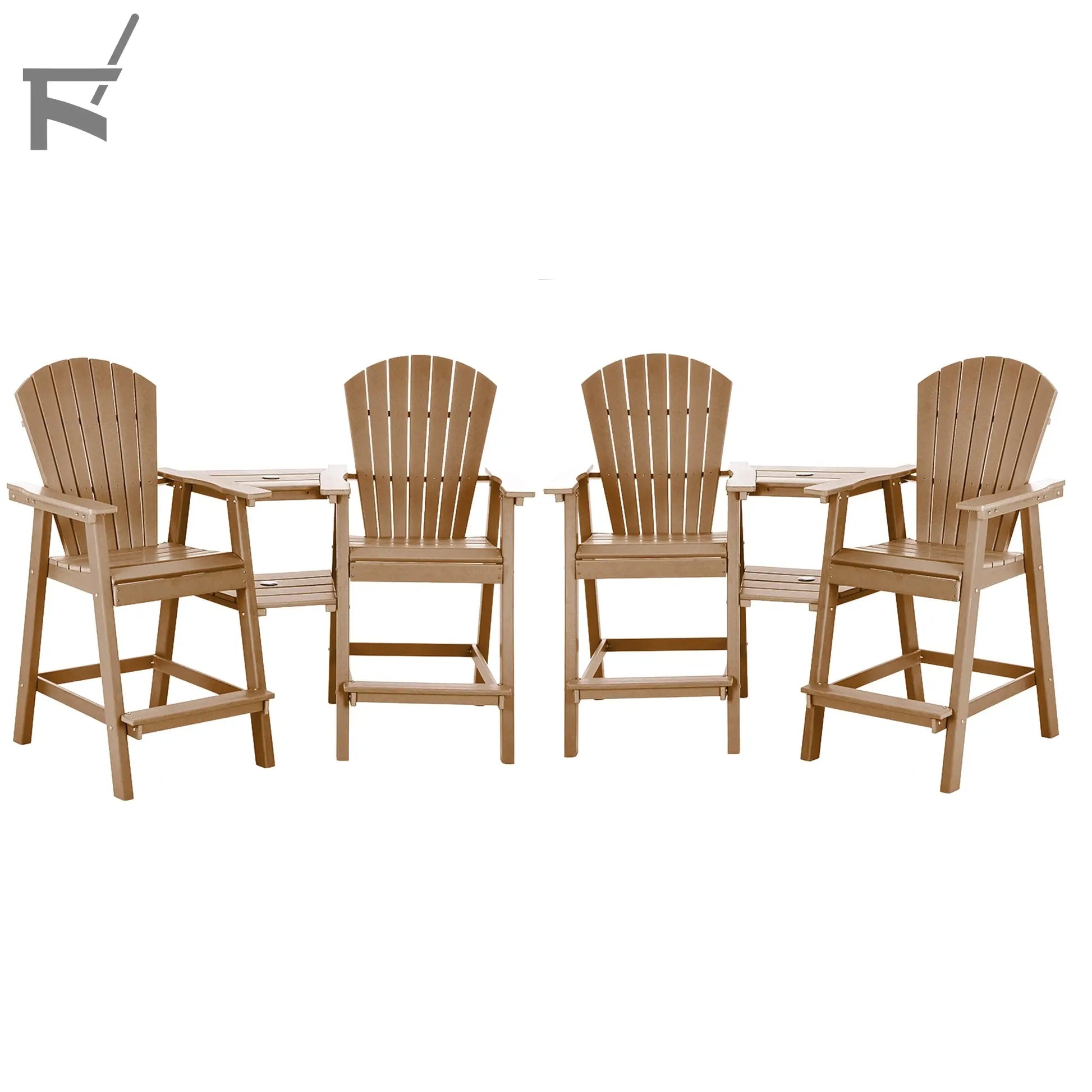 Backyard HDPE Tall Adirondack Chairs Set Foowin