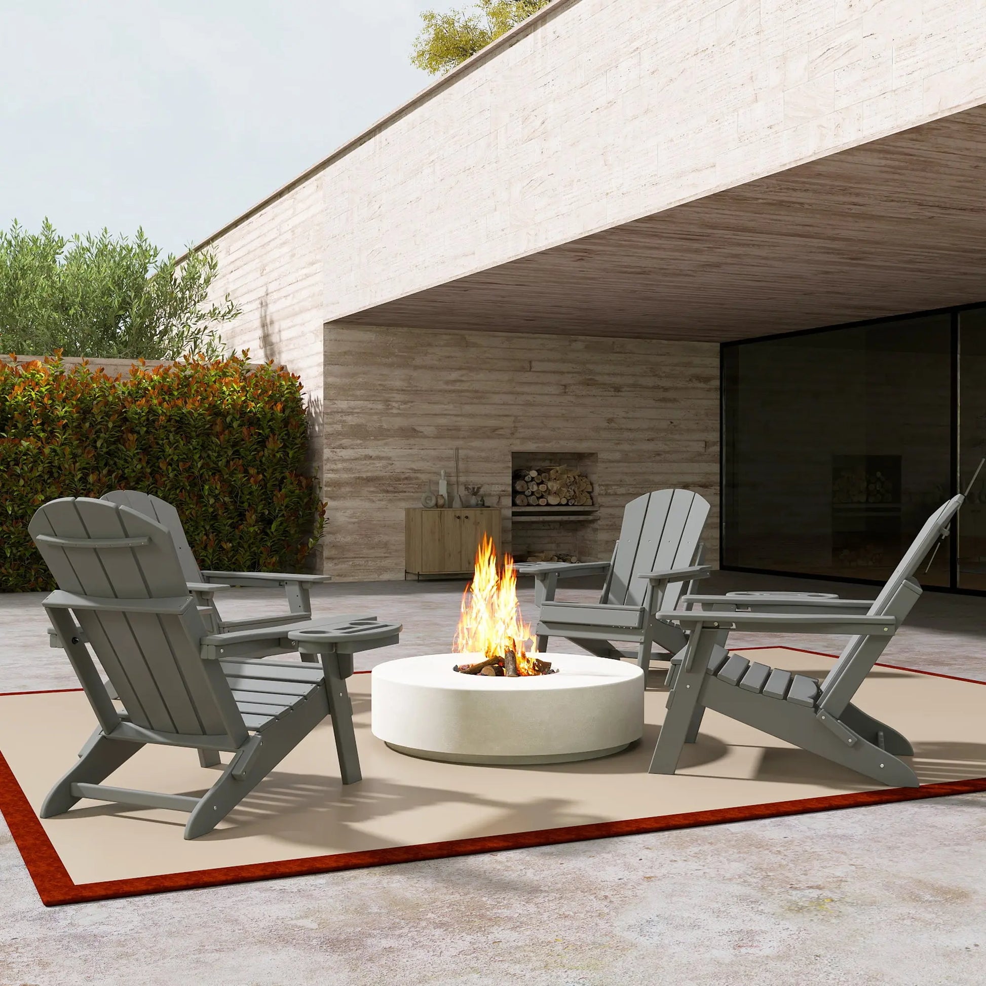 Classic Adirondack Chair with Adjustable Backrest Foowin