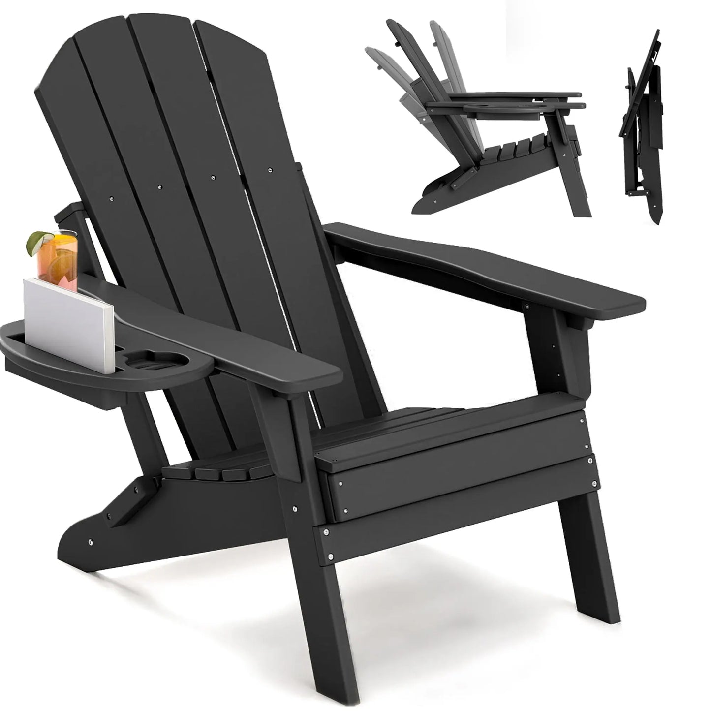 Classic Adirondack Chair with Adjustable Backrest Foowin