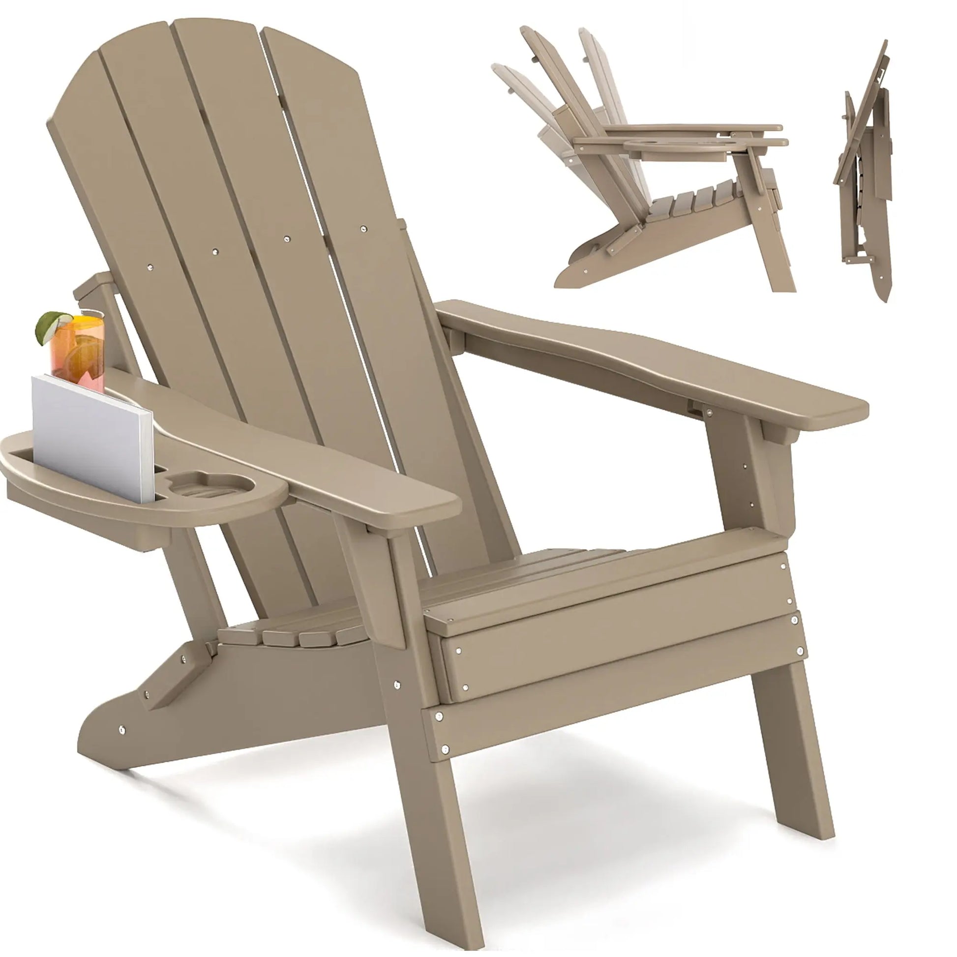 Classic Adirondack Chair with Adjustable Backrest Foowin