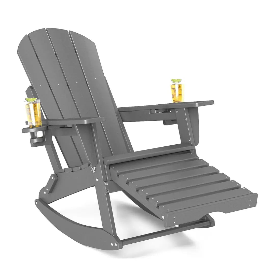 Classic Adirondack Rocking Chair with Ottoman Foowin