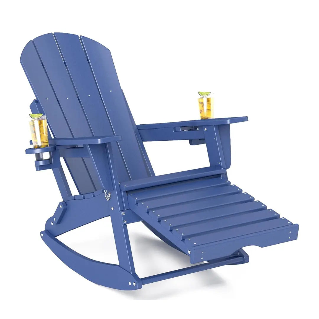Classic Adirondack Rocking Chair with Ottoman Foowin