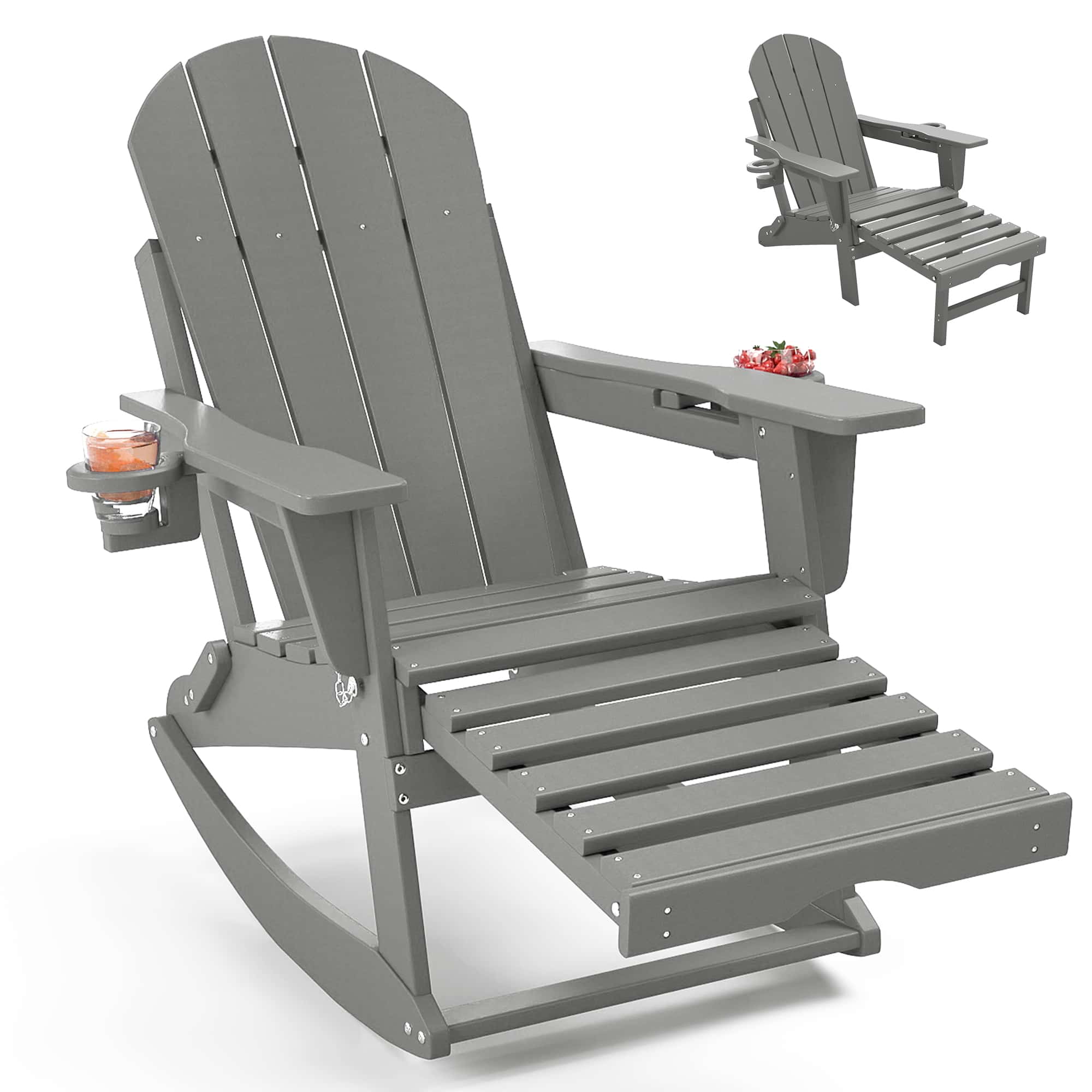 Adirondack Rocking Chair with Ottoman | Foowin