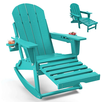 Classic Adirondack Rocking Chair with Ottoman