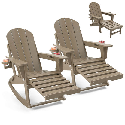 Classic Adirondack Rocking Chair with Ottoman