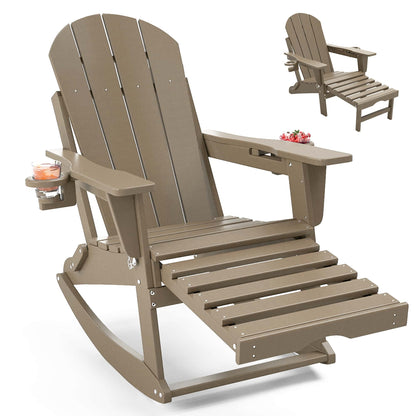 Classic Adirondack Rocking Chair with Ottoman