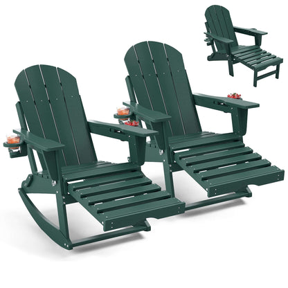 Classic Adirondack Rocking Chair with Ottoman