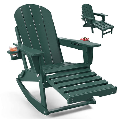 Classic Adirondack Rocking Chair with Ottoman