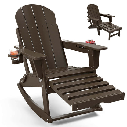 Classic Adirondack Rocking Chair with Ottoman